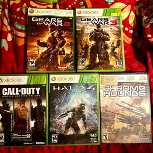 Xbox 360 Lot - Call of Duty Trilogy, Gears of War 2/3, Chrome Rounds, Halo 4